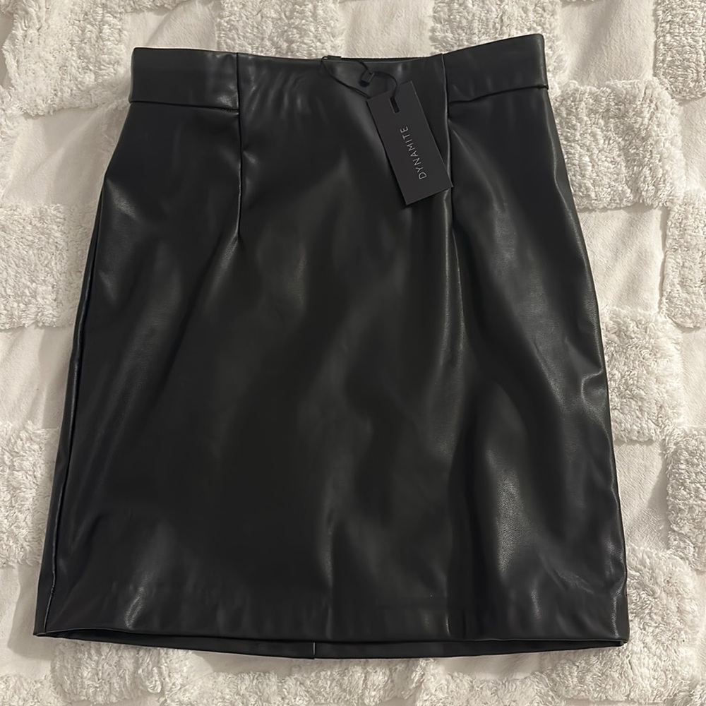 Faux leather skirt
